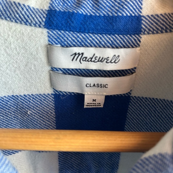 Madewell Blue and White Checkered Men's Fit Shirt - Picture 2 of 4